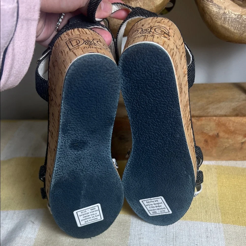 D&G Junior Navy and White Denim Sandals
